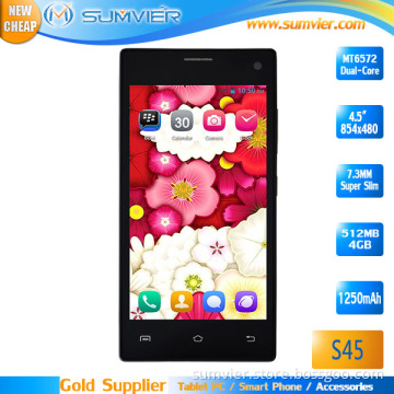 Cheap Price 4.5 Inch Mtk 6572 Dual Core 512MB RAM 4G ROM Telephone